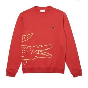 Lacoste Men’s Crocodile Print Cotton Fleece Sweatshirt Size US XL